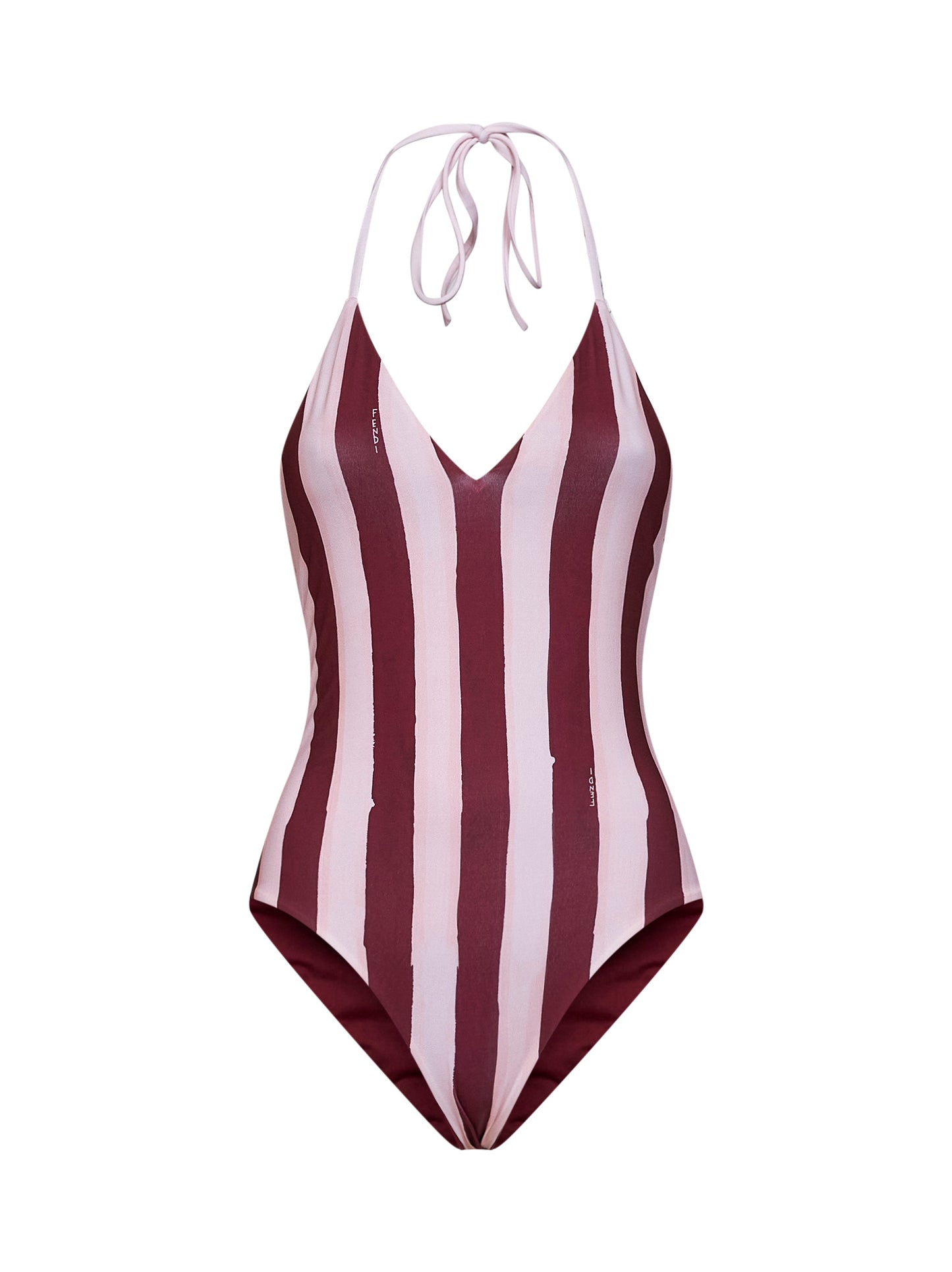 Costume intero reversibile in Lycra Pequin rosso e rosa