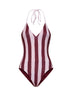Costume intero reversibile in Lycra Pequin rosso e rosa