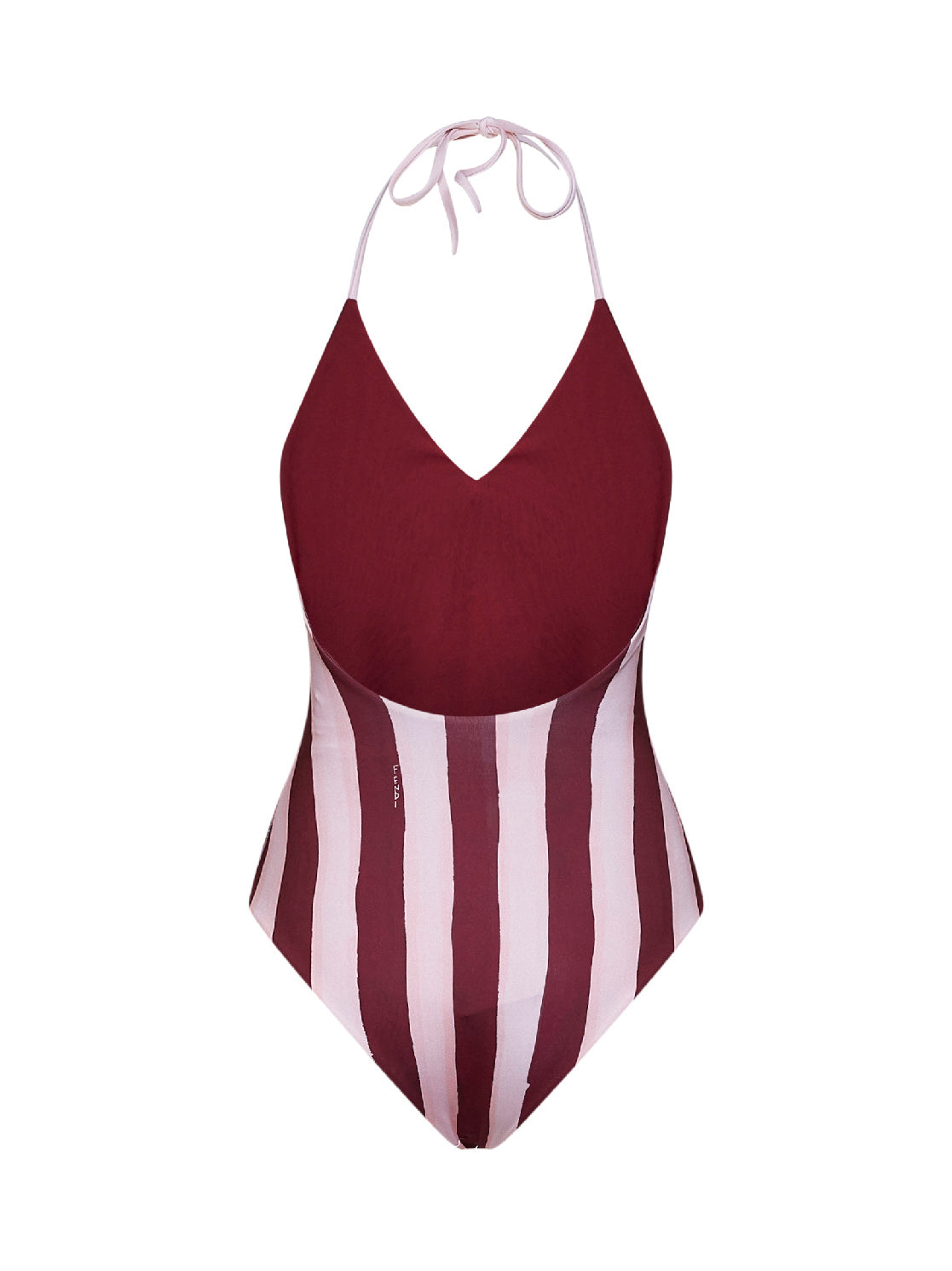 Costume intero reversibile in Lycra Pequin rosso e rosa