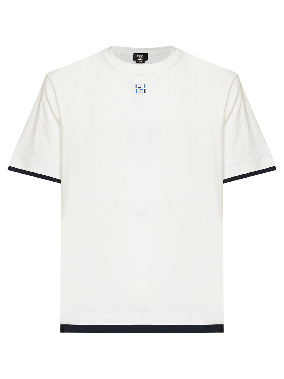 T-shirt over in jersey bianco con finiture a contrasto