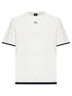 T-shirt over in jersey bianco con finiture a contrasto