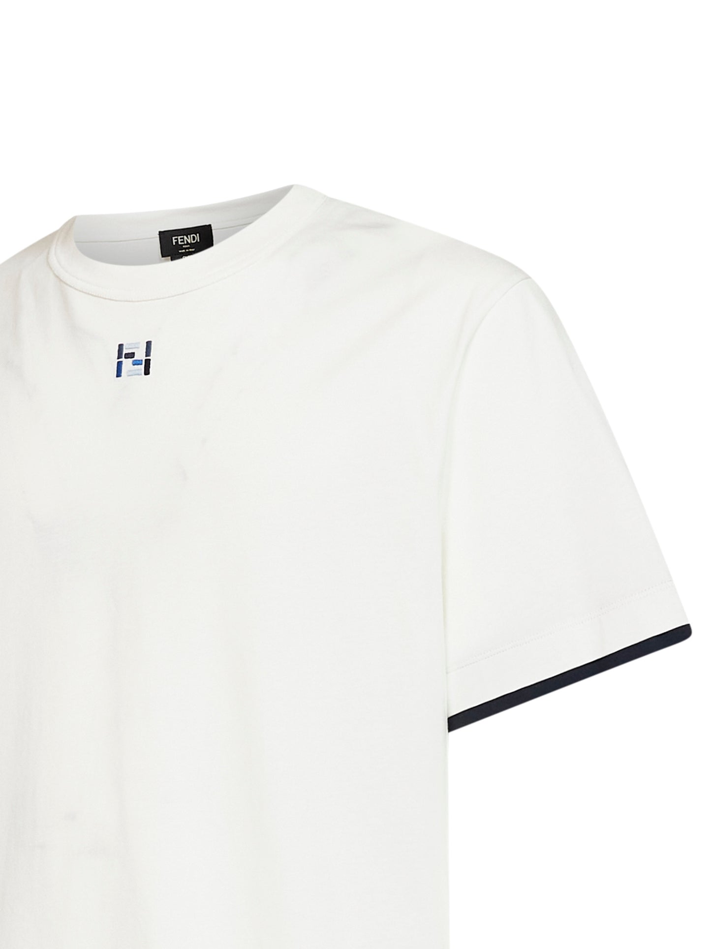 T-shirt over in jersey bianco con finiture a contrasto