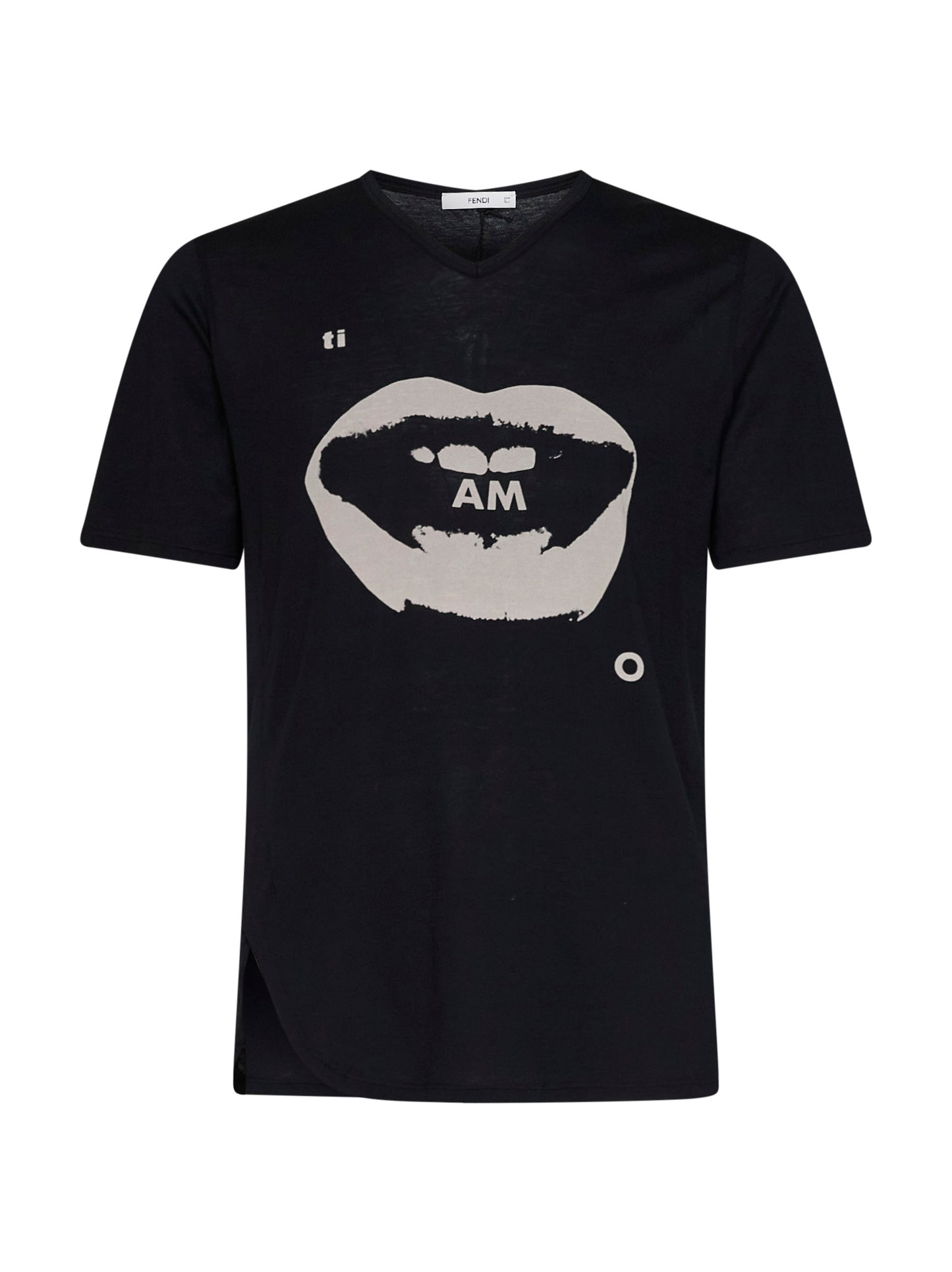Black cotton jersey T-shirt with Ti Amo print