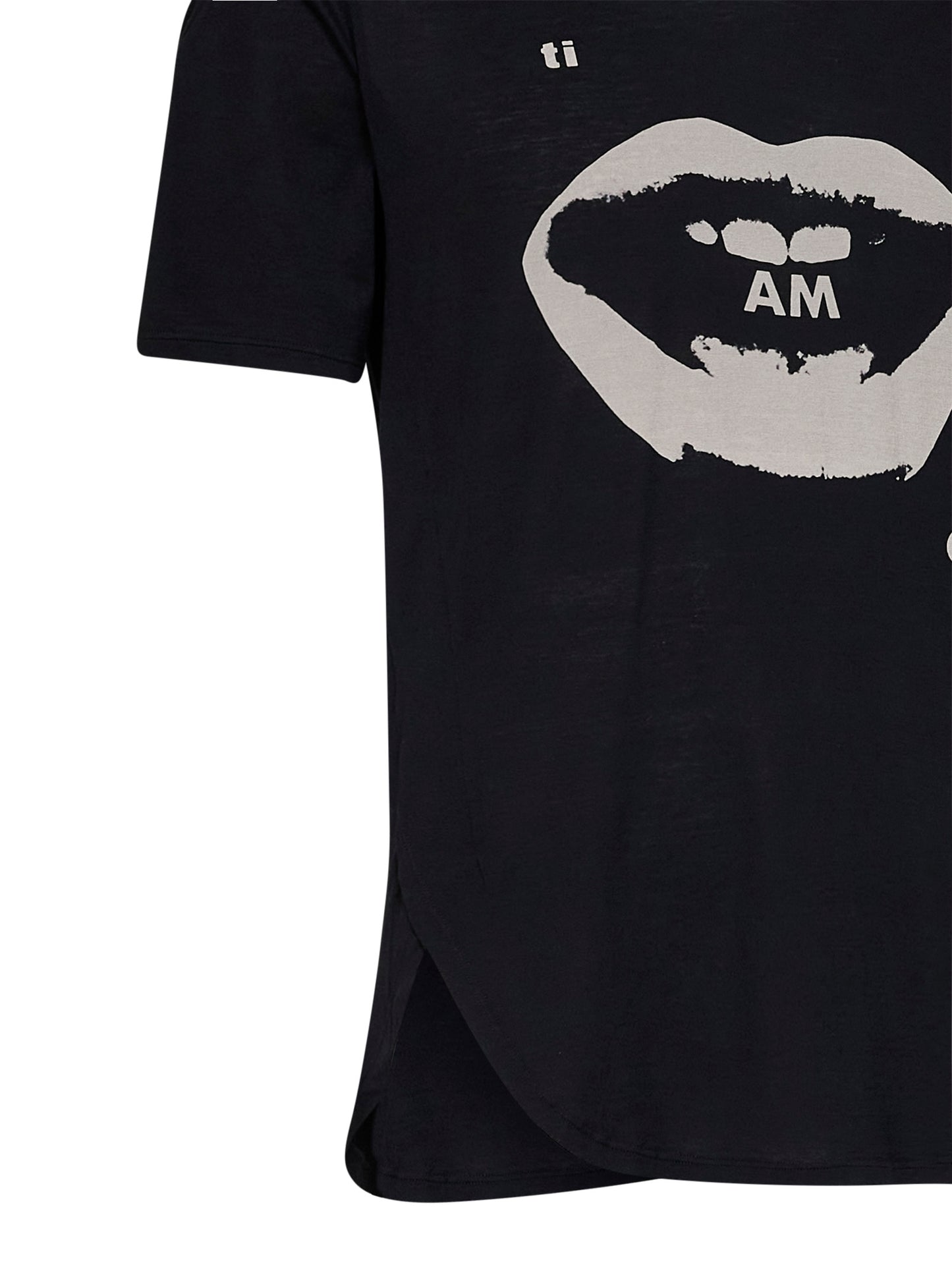 Black cotton jersey T-shirt with Ti Amo print