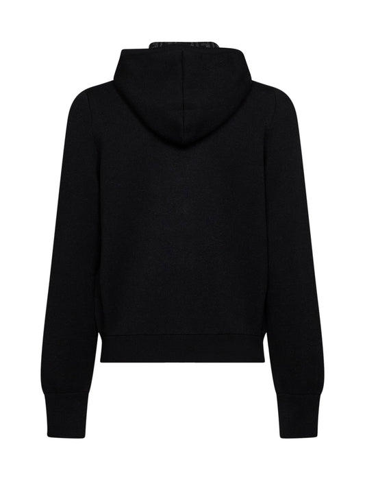 Black FF Zucca cashmere knit zip-up hoodie