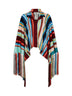Multicolor striped viscose knit poncho shirt
