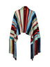 Multicolor striped viscose knit poncho shirt
