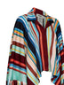 Multicolor striped viscose knit poncho shirt