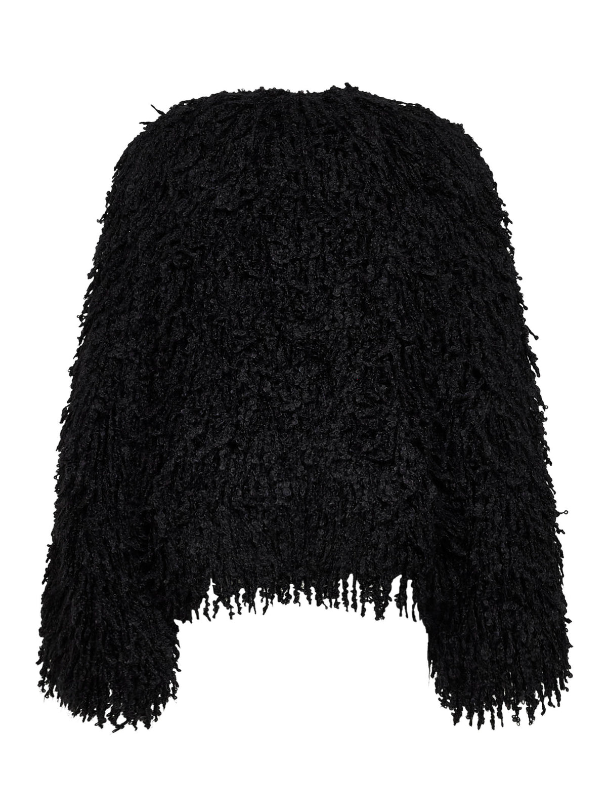Black long-pile cashmere and mohair jacket