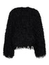 Black long-pile cashmere and mohair jacket