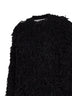 Black long-pile cashmere and mohair jacket