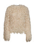 Ivory long-pile cashmere and mohair jacket<BR/>