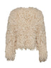 Ivory long-pile cashmere and mohair jacket<BR/>