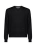 Maglia in lana leggera nera con ricamo