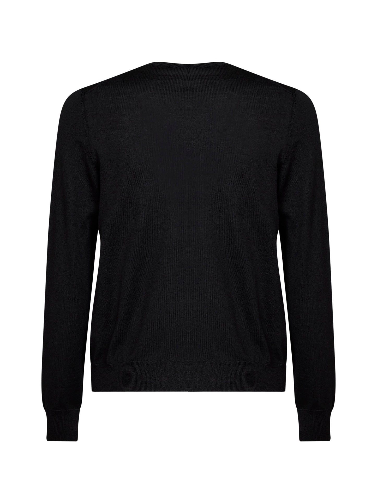 Maglia in lana leggera nera con ricamo