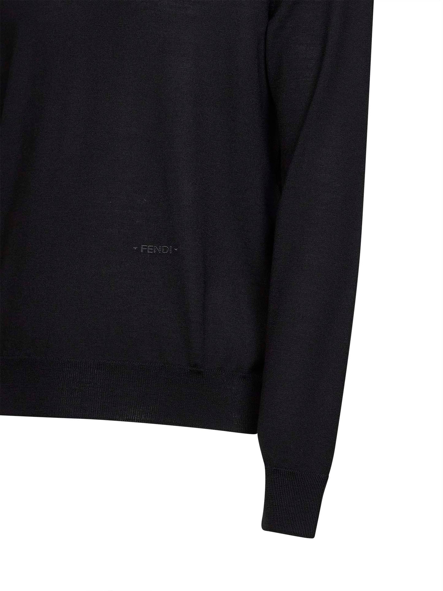 Maglia in lana leggera nera con ricamo