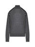 Heather grey cashmere off-the-shoulder sweater