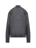 Heather grey cashmere off-the-shoulder sweater