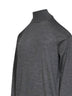 Heather grey cashmere off-the-shoulder sweater