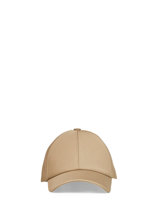 Beige cotton baseball cap