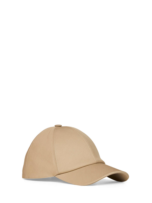 Beige cotton baseball cap