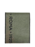 Sciarpa double face in lana e cashmere verde militare<BR/>
