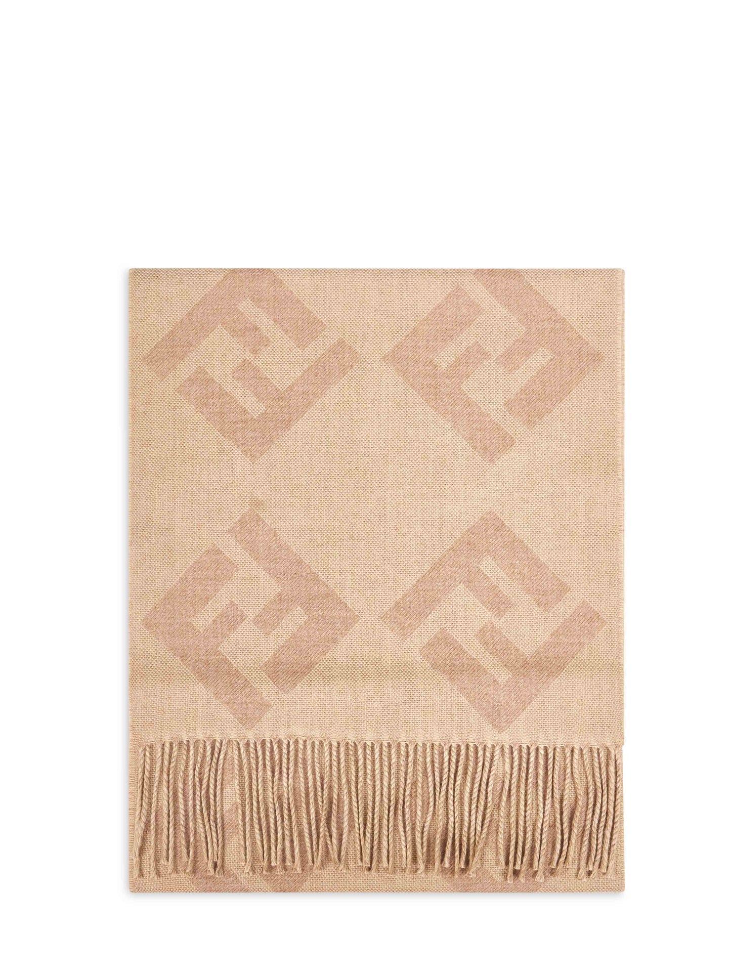 Beige FF wool scarf