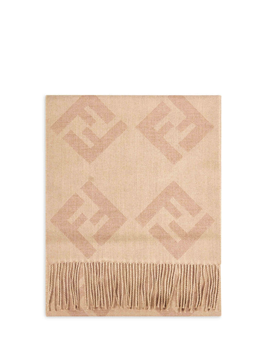 Beige FF wool scarf