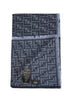 Sciarpa FF in lana blu denim