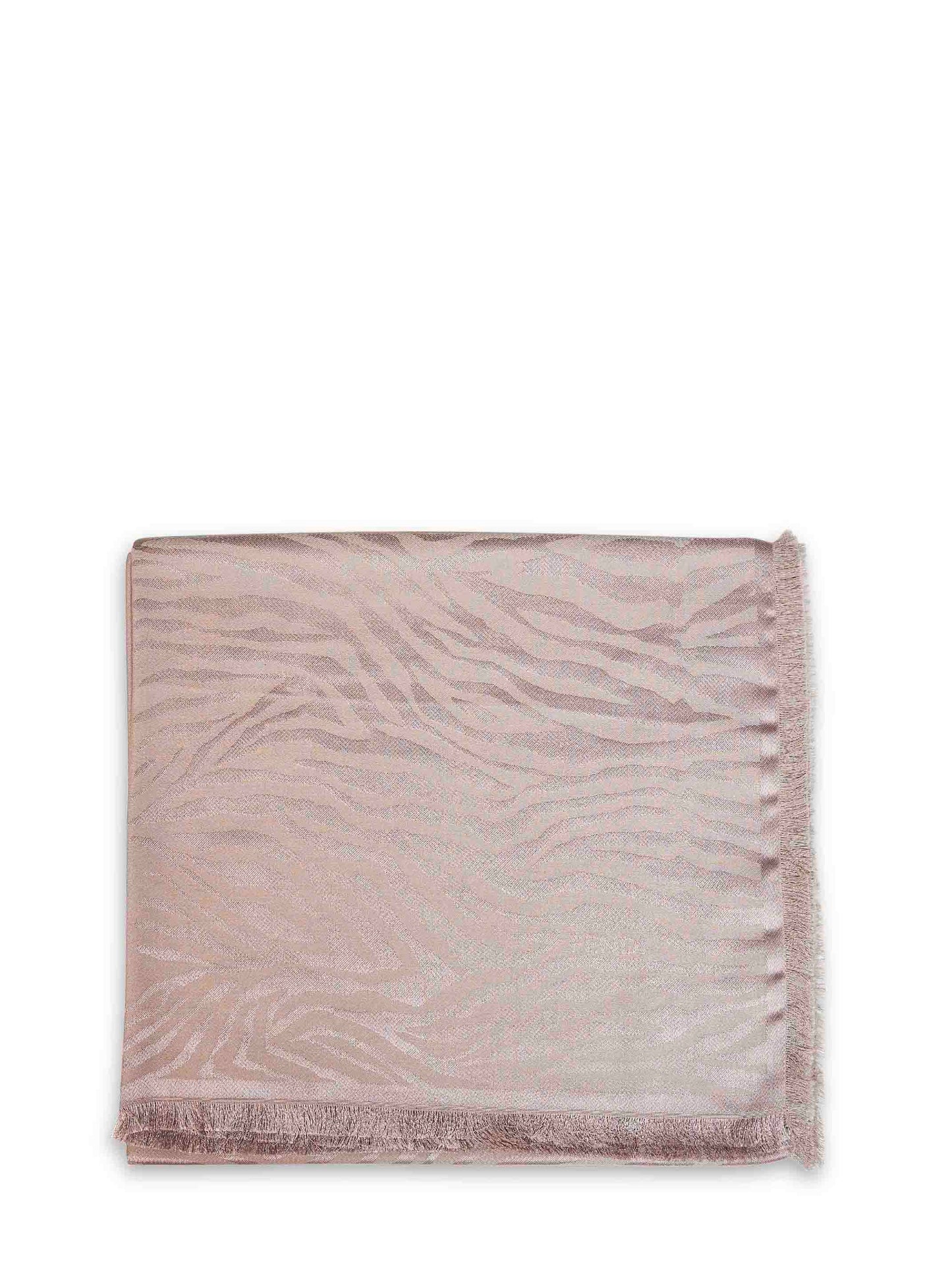 Stola in seta e cashmere jacquard Tiger animalier tortora