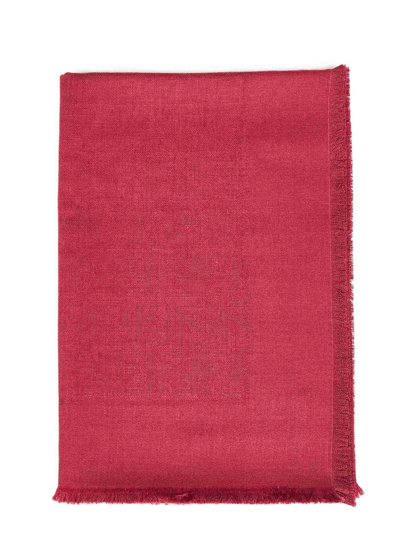 Dark red FF wool and silk and cashmere shawl<BR/>