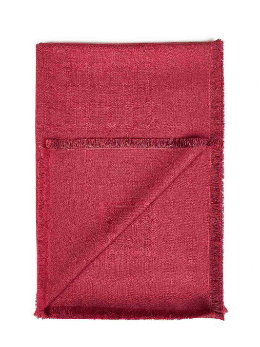 Scialle FF in lana e seta e cashmere rosso scuro
