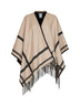 Taupe wool and cashmere Selleria poncho