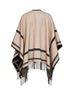 Taupe wool and cashmere Selleria poncho
