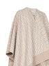 Beige FF wool and cashmere poncho