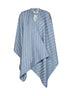 Poncho in lana e seta jacquard FF denim