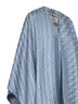 Poncho in lana e seta jacquard FF denim