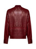 Bomber in pelle goffrata coccodrillo bordeaux