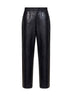 Pantaloni dritti in pelle goffrata coccodrillo blu