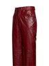 Pantaloni dritti in pelle goffrata coccodrillo bordeaux