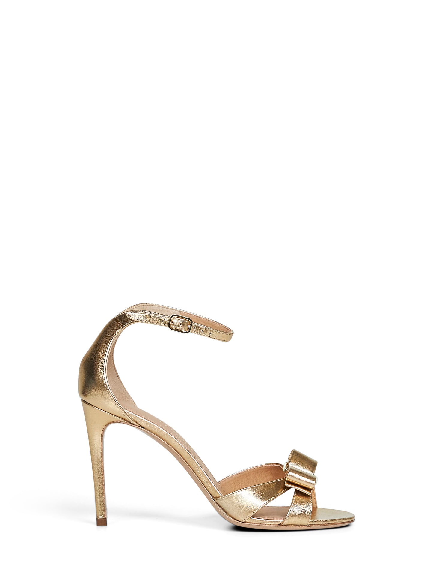 Sandali fiocco Vara Roxy in nappa laminata oro