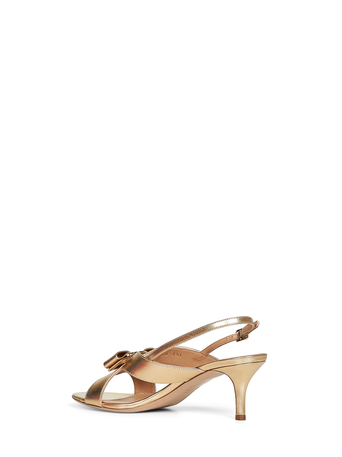 Sandali fiocco Vara Rima in nappa laminata oro