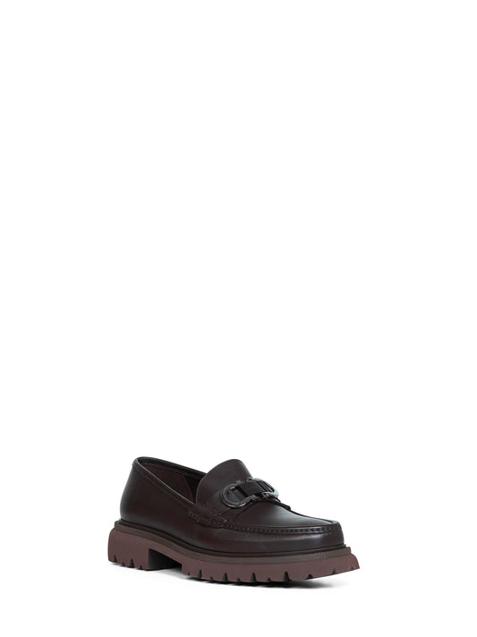 Dark brown Cocoon loafers with Gancini ornament
