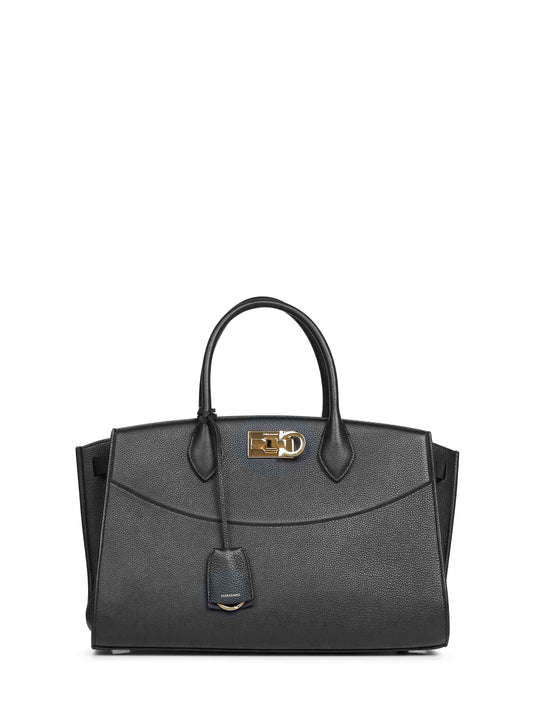 Borsa a mano New Ferragamo Studio soft bag (L) nera