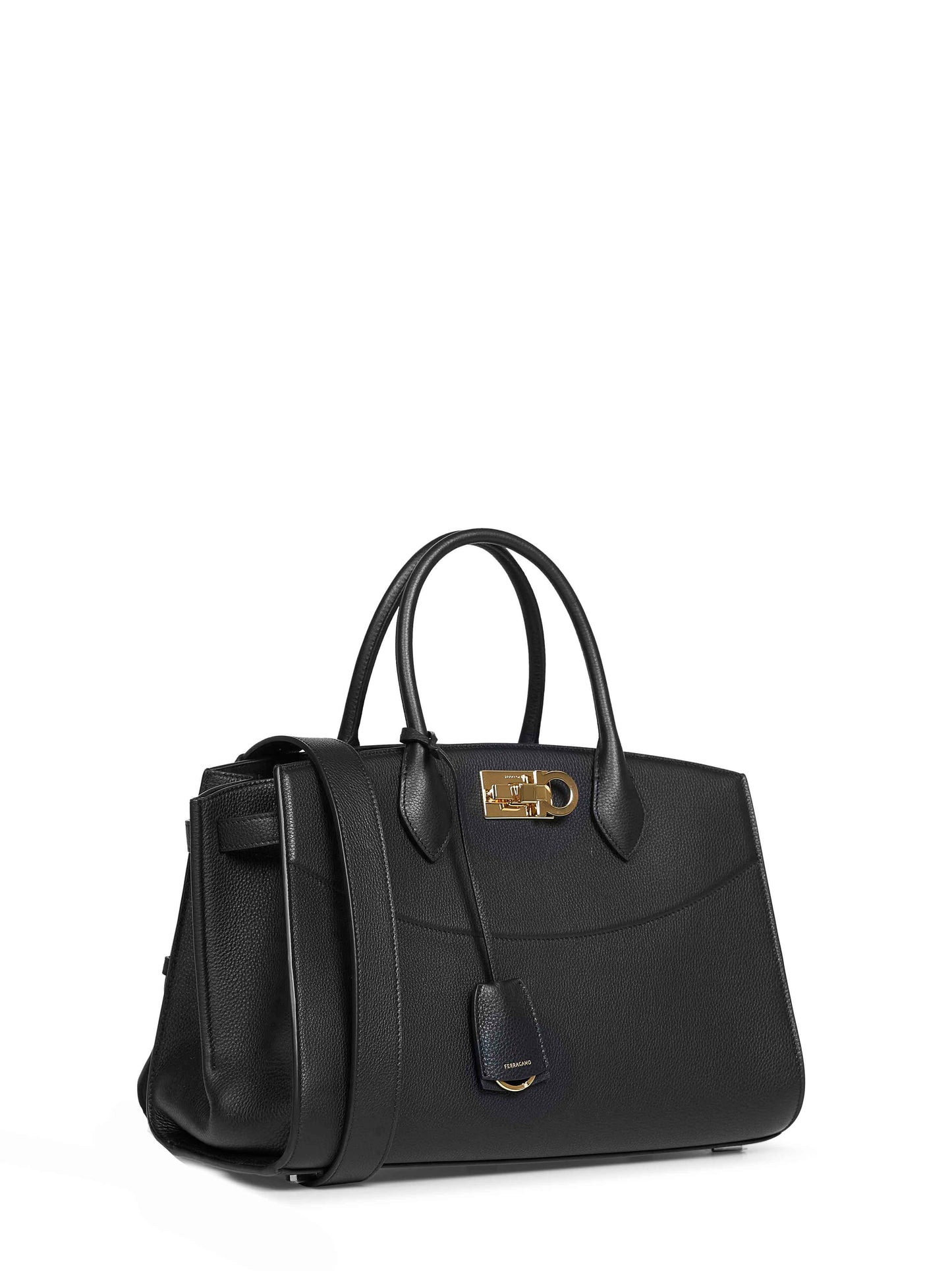 Black New Ferragamo Studio soft bag (L) handbag