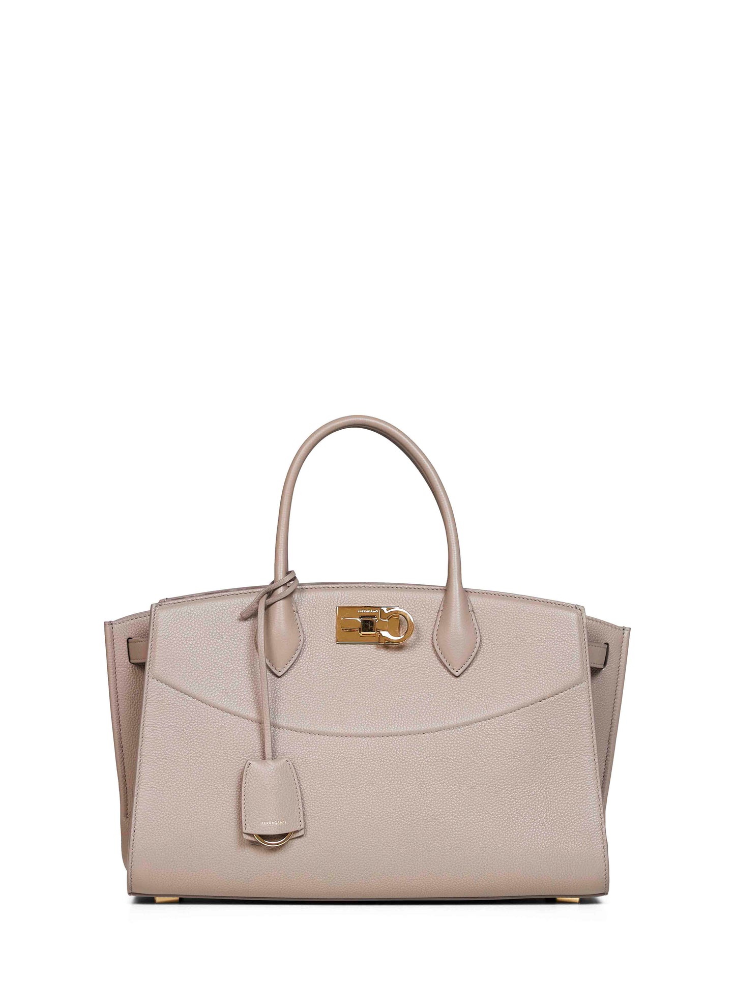 Borsa a mano New Ferragamo Studio soft bag (L) tortora caldo