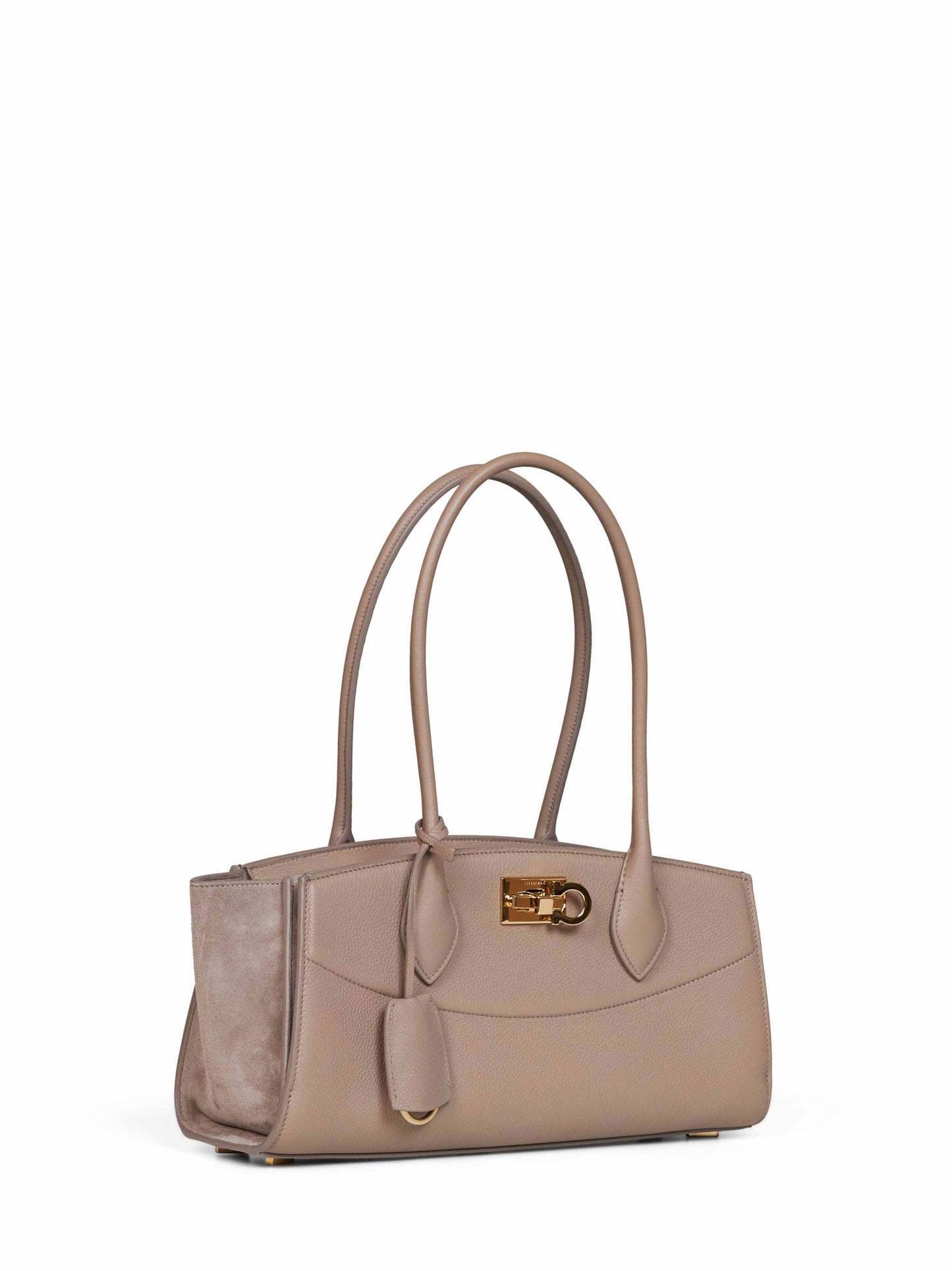 Borsa a mano New Ferragamo Studio soft bag East West (M) tortora