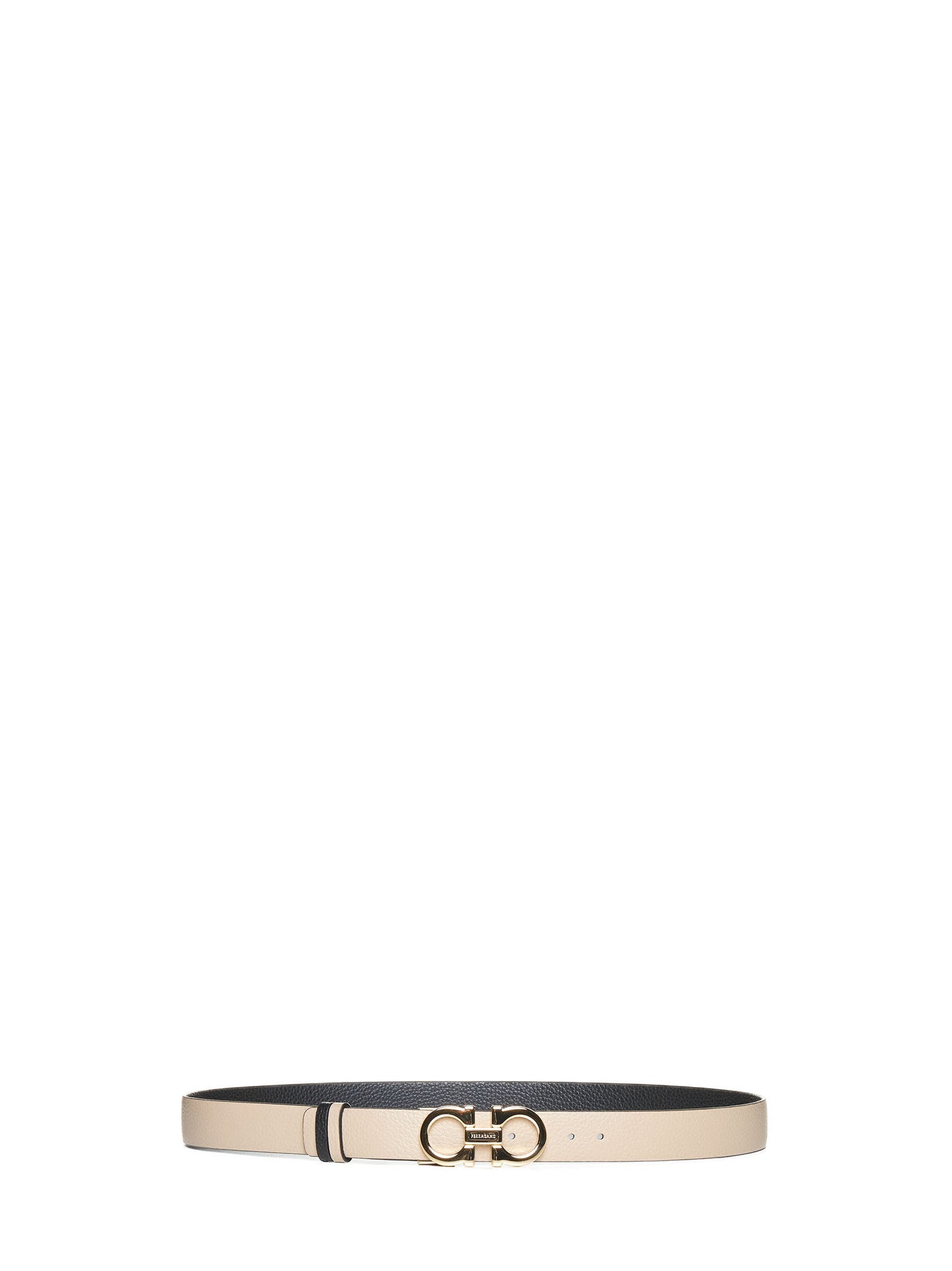 Cintura Gancini Ferragamo reversibile in pelle a grana