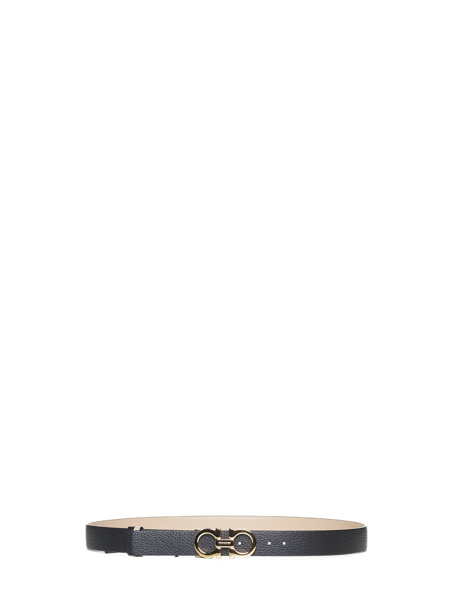Cintura Gancini Ferragamo reversibile in pelle a grana