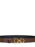 Cintura reversibile "Gancini in pelle" cacao